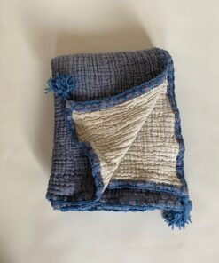 Müslin Bebek Battaniyesi INDIGO - IVORY