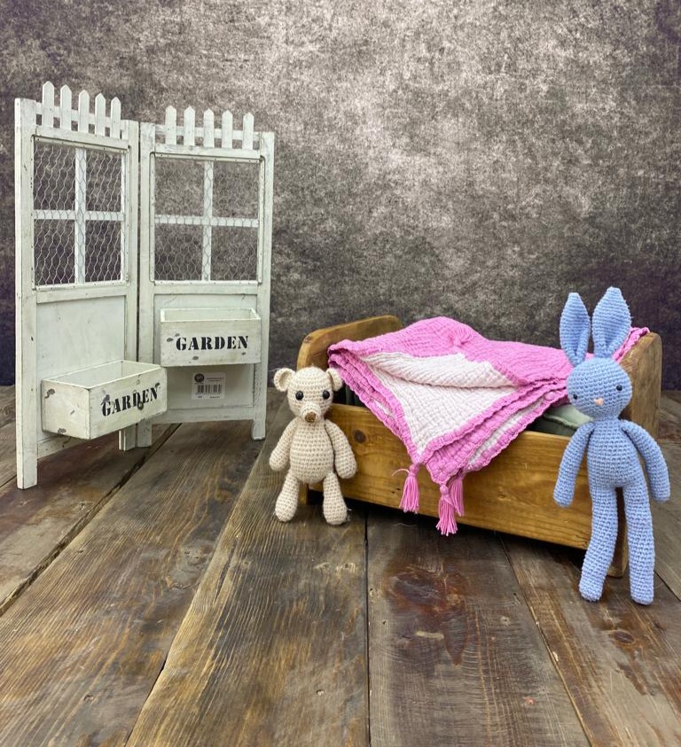 Müslin Bebek Battaniyesi FUŞYA - IVORY - Görsel 3